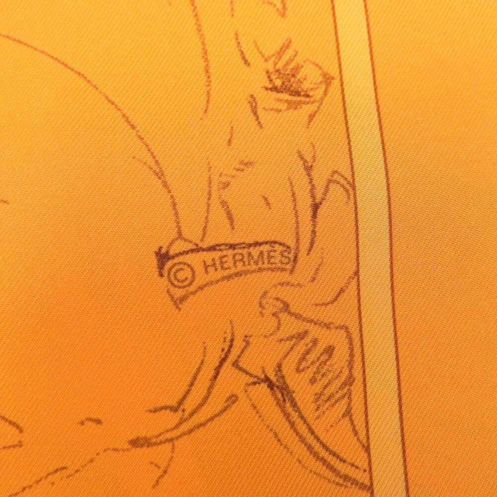 HERMES Orange Silk Scarf - Picture 7 of 7